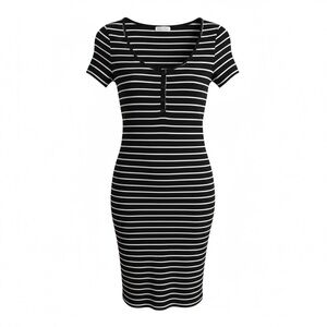 Black and White Striped Dress